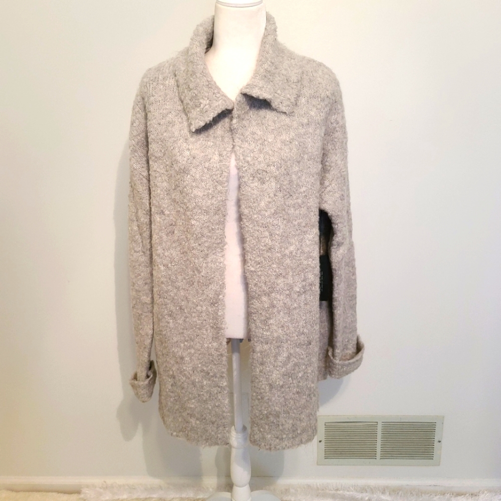 NWT Rachel Zoe open front boucle sweater jacket